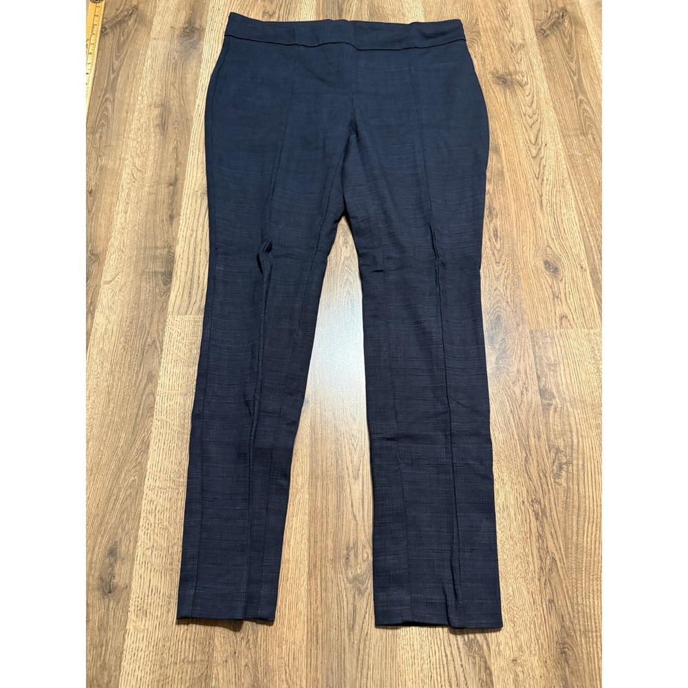 Hilary Radley Pants Womens Size L Navy Blue Trousers Pull On Stretch Slim Fit